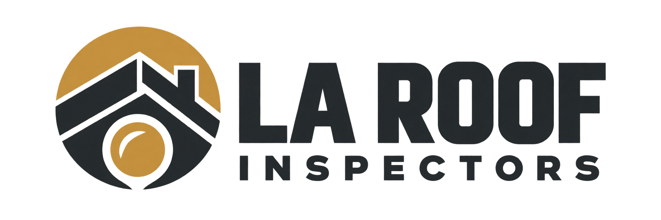 LA Roof Inspectors logo with a gold roof icon beside the company name